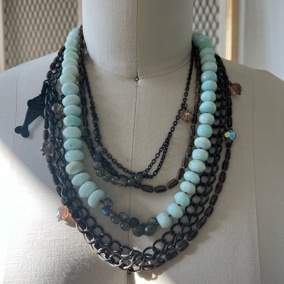 Stunning Hand Crafted Multi-Layer Statement Necklace - Picture 3 of 12